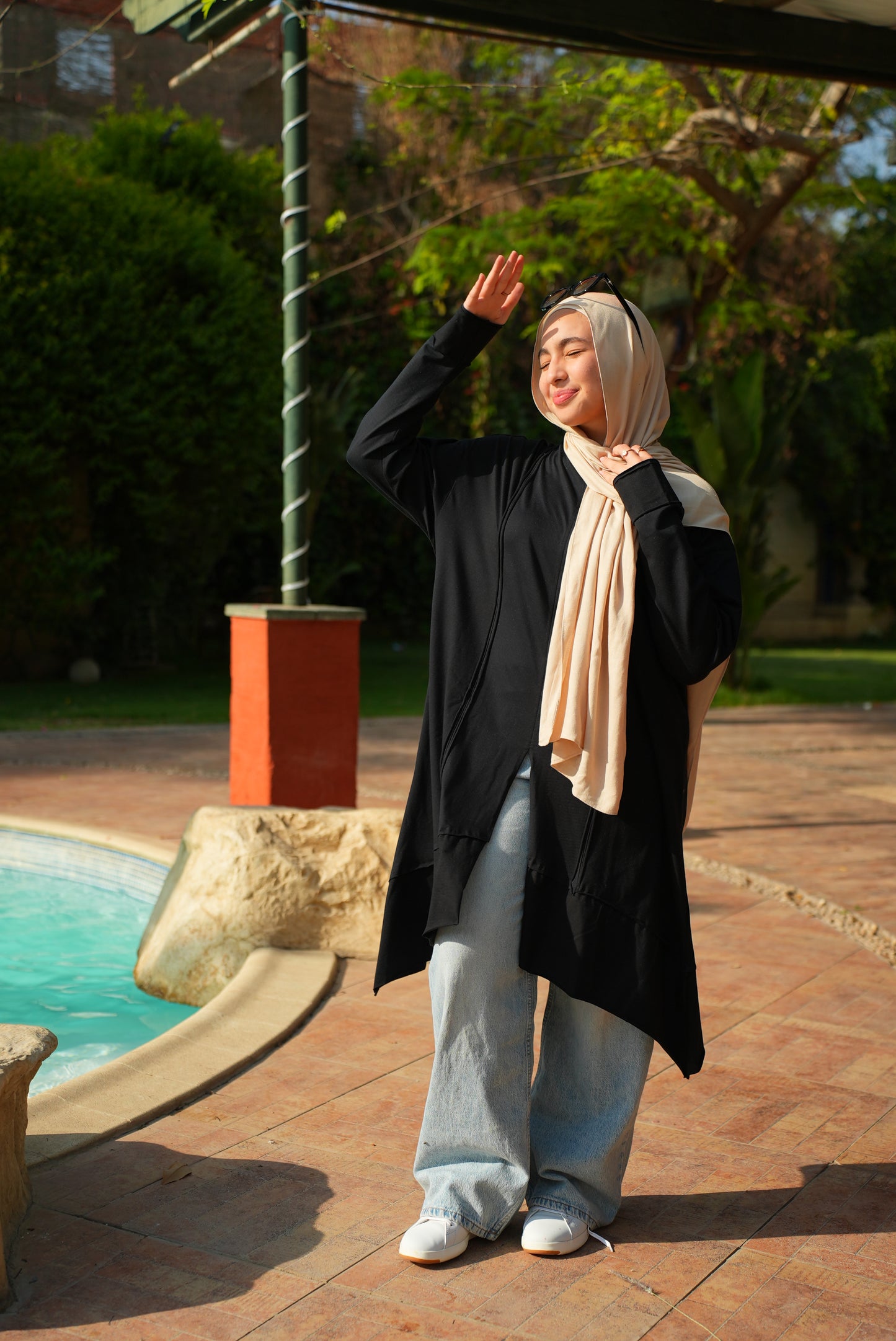 Toula Long Cotton Top