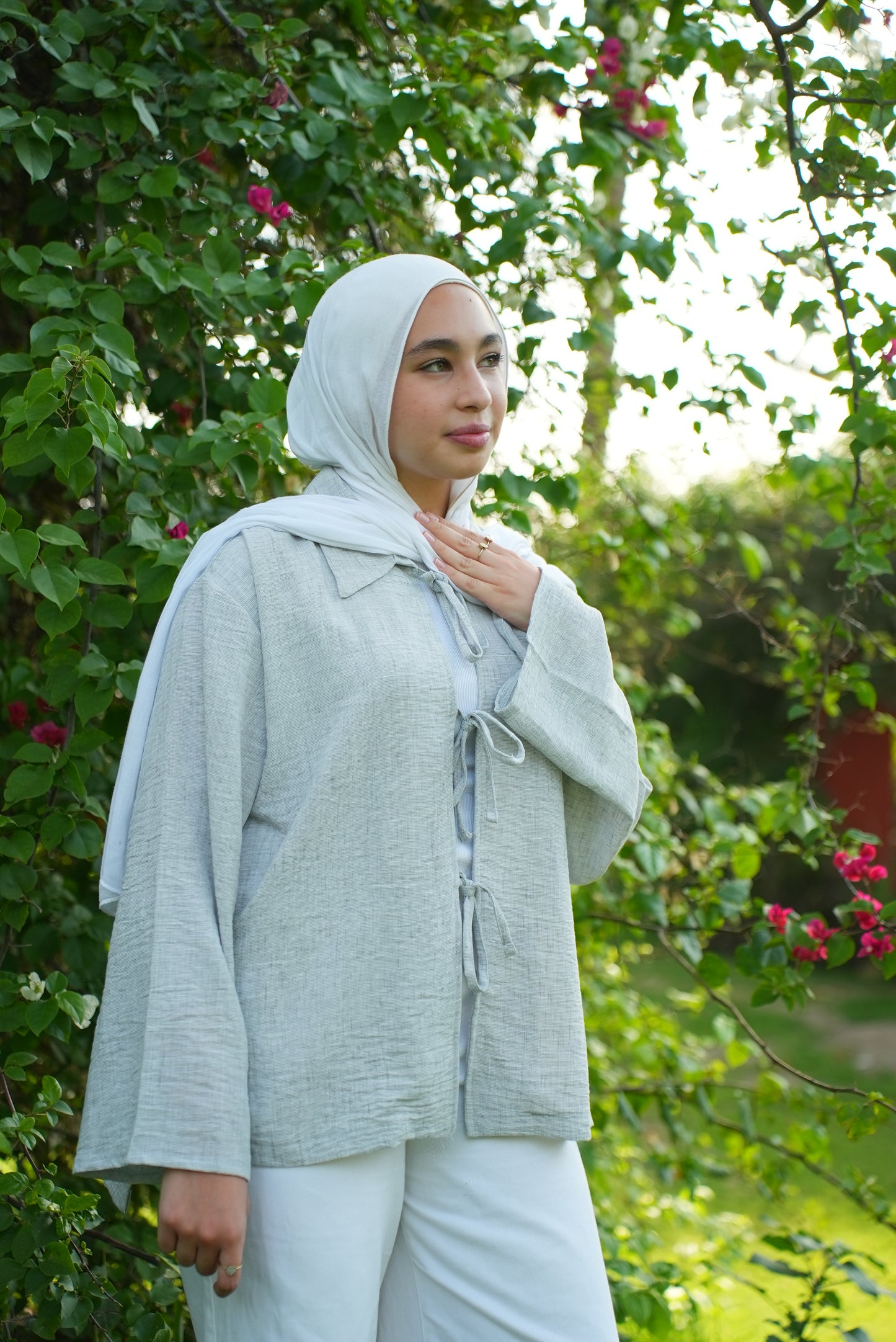 Nawara Bow linen Shirt