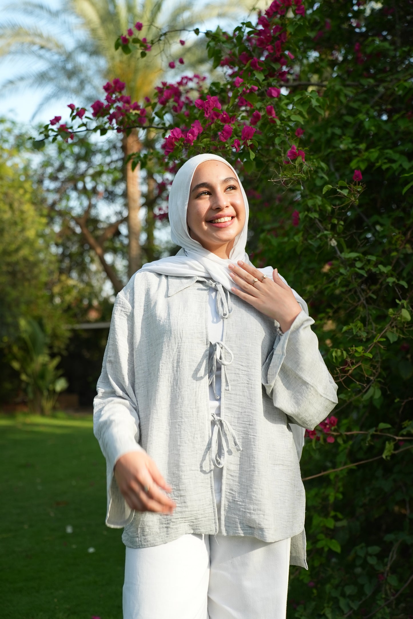 Nawara Bow linen Shirt