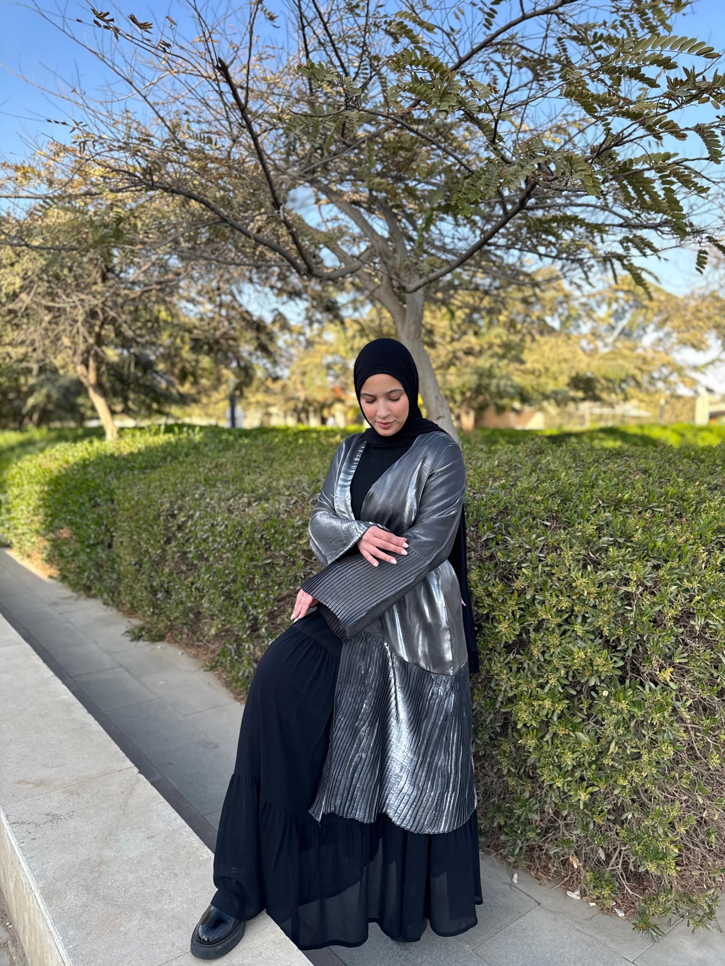 Shimmery Grey kaftan