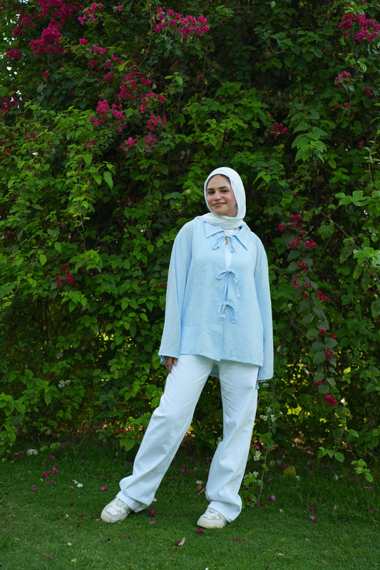 Nawara Bow linen Shirt